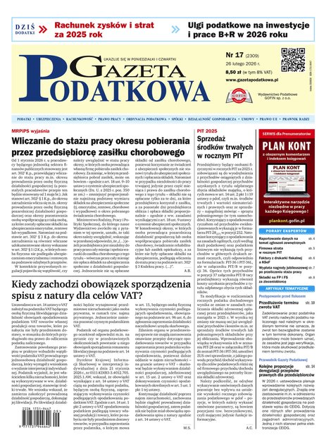 e-prasa: Gazeta Podatkowa &ndash; e-wydanie &ndash; 17/2026