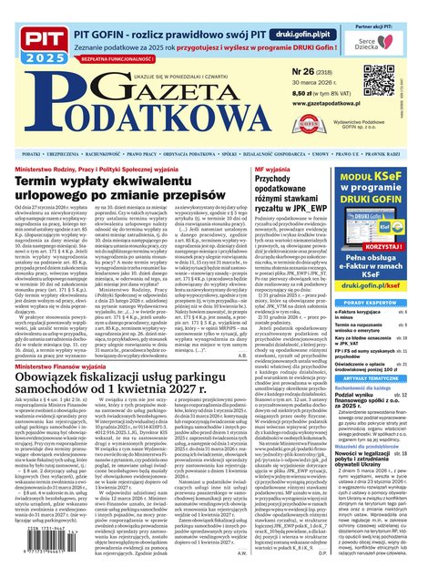 e-prasa: Gazeta Podatkowa &ndash; e-wydanie &ndash; 26/2026