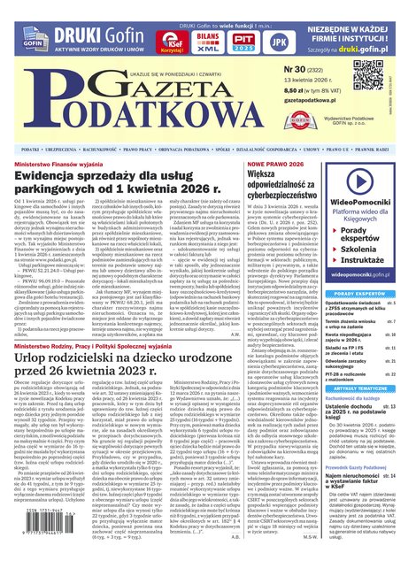 e-prasa: Gazeta Podatkowa &ndash; e-wydanie &ndash; 30/2026