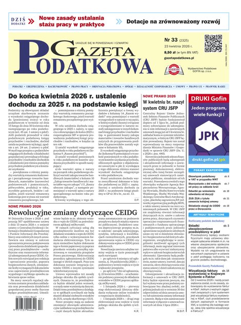 e-prasa: Gazeta Podatkowa &ndash; e-wydanie &ndash; 33/2026