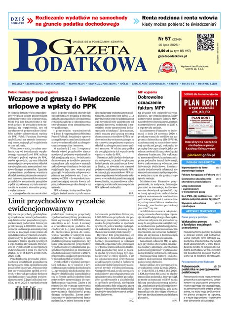 e-prasa: Gazeta Podatkowa &ndash; e-wydanie &ndash; 57/2026