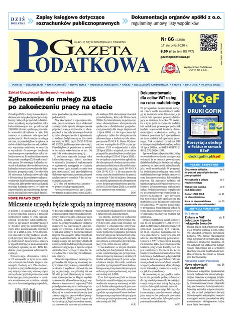 e-prasa: Gazeta Podatkowa &ndash; e-wydanie &ndash; 66/2026