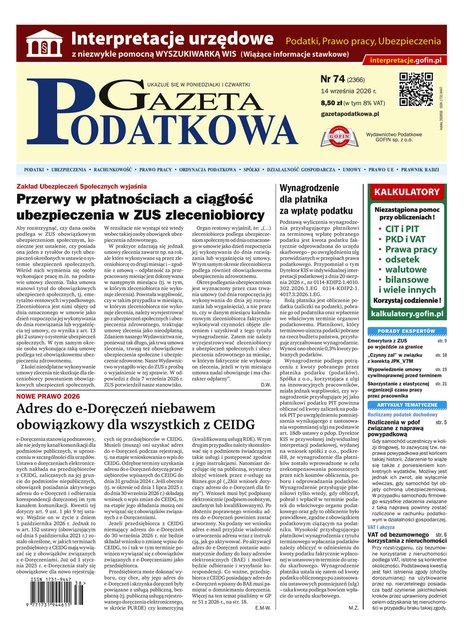 e-prasa: Gazeta Podatkowa &ndash; e-wydanie &ndash; 74/2026