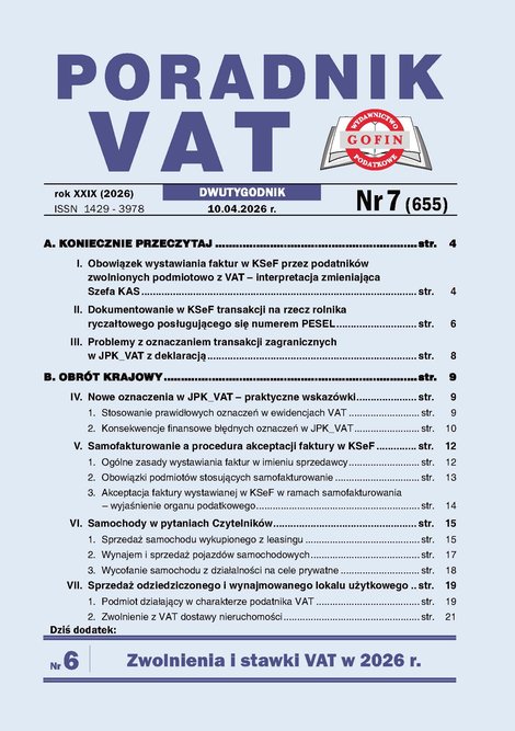 e-prasa: Poradnik VAT &ndash; e-wydania &ndash; 7/2026