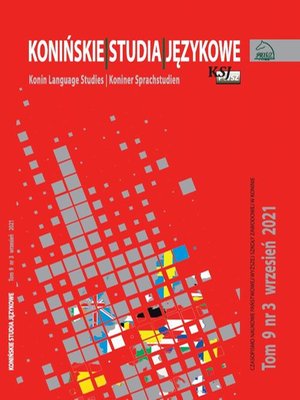 Konińskie Studia Językowe Tom 9 Nr 3 2021 – ebook