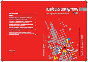 Konińskie Studia Jezykowe Tom 7 Nr 1 2019 – ebook