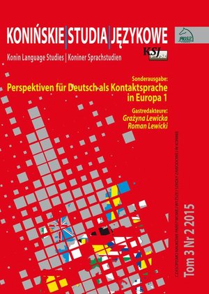 Konińskie Studia Jezykowe Tom 3 Nr 2 2015 – ebook