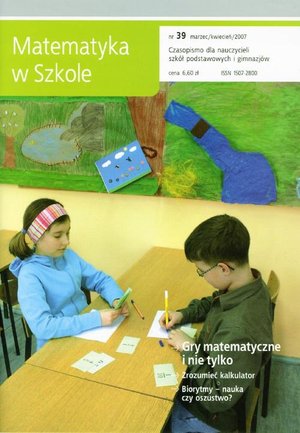 Matematyka w Szkole. Czasopismo dla nauczycieli szkół podstawowych i gimnazjów. Nr 39 – ebook