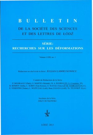 Bulletin de la Société des sciences et des lettres de Łódź, Série: Recherches sur les déformations t. 63 z. 1 – ebook