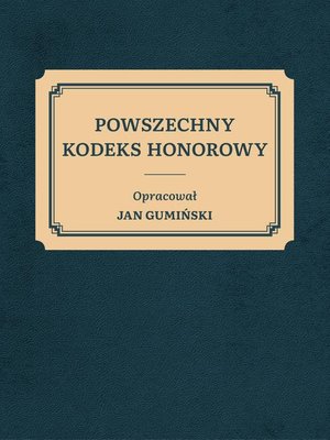 Powszechny kodeks honorowy – ebook