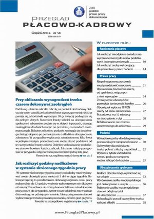 Przegląd płacowo-kadrowy sierpień 2013 r. nr 58 – ebook