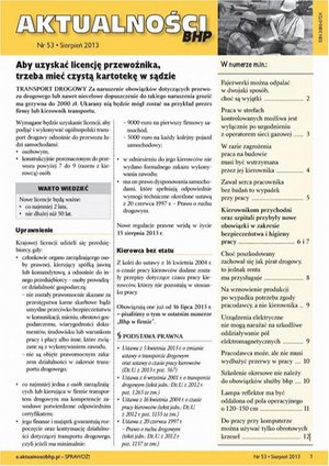 Aktualności bhp sierpień 2013 nr 53 – ebook