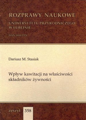 Wpływ kawitacji na właściwości składników żywności – ebook