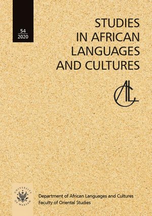 Studies in African Languages and Cultures. Volumen 54 (2020) – ebook