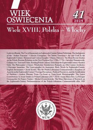 Wiek Oświecenia 41/2025: Wiek XVIII. Polska - Włochy – ebook