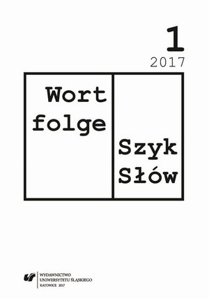 Wortfolge. Szyk Słów 2017, nr 1 – ebook
