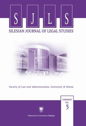 Silesian Journal of Legal Studies. Contents Vol. 5 – ebook