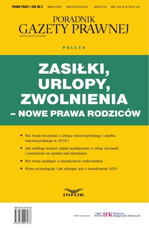 Zasiłki, urlopy, zwolnienia - nowe prawa rodziców – ebook