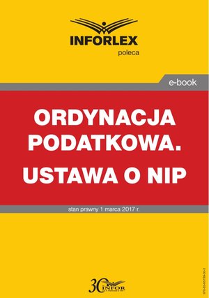 ORDYNACJA PODATKOWA. USTAWA O NIP – ebook