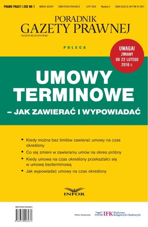 Umowy terminowe - jak zawierać i wypowiadać – ebook