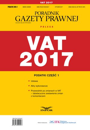 VAT 2017. Podatki część 1 – ebook