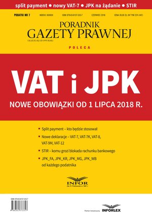 VAT i JPK Nowe obowiązki od 1 lipca 2018 r – ebook