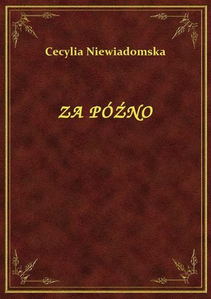 Za Późno – ebook