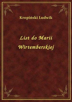 List do Marii Wirtemberskiej – ebook
