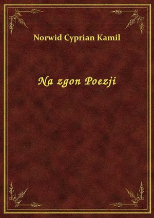 Na zgon Poezji – ebook