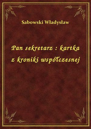 Pan sekretarz : kartka z kroniki współczesnej – ebook