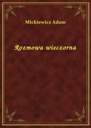 Rozmowa wieczorna – ebook