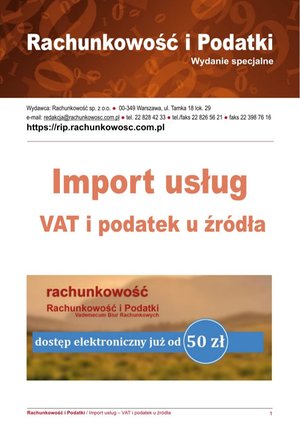Import usług VAT i podatek u źródła – e-wydanie