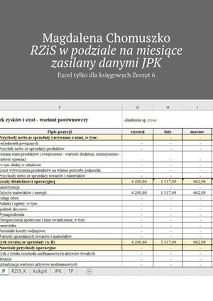 RZiS w podziale na miesiące zasilany danymi JPK – ebook