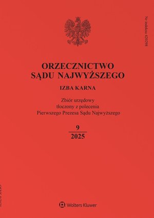 Orzecznictwo Sądu Najwyższego. Izba Karna - Nr 9/2025 – ebook