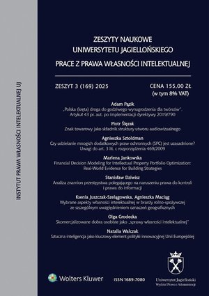 Zeszyty Naukowe Uniwersytetu Jagiellońskiego. Prace z Prawa Własności Intelektualnej - Zeszyt 3 (169) – ebook