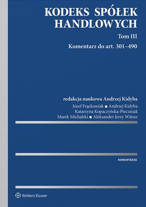 Kodeks spółek handlowych. Tom III – ebook