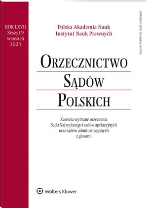 Orzecznictwo Sądów Polskich. Numer 9/2023 – ebook