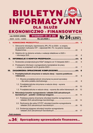 Biuletyn Informacyjny dla Służb Ekonomiczno-Finansowych – e-wydania – 34/2025