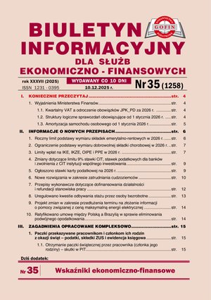 Biuletyn Informacyjny dla Służb Ekonomiczno-Finansowych – e-wydania – 35/2025