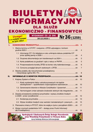 Biuletyn Informacyjny dla Służb Ekonomiczno-Finansowych – e-wydania – 36/2025