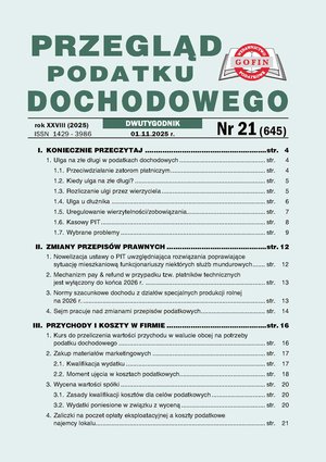 Przegląd Podatku Dochodowego – e-wydania – 21/2025