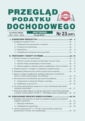 Przegląd Podatku Dochodowego – e-wydania – 23/2025