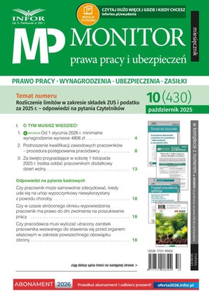 Monitor Prawa Pracy i Ubezpieczeń – e-wydanie – 10/2025