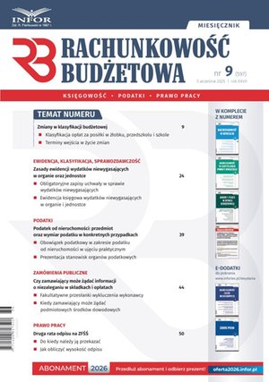 Rachunkowość Budżetowa – e-wydanie – 9/2025