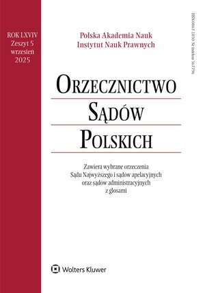 Orzecznictwo Sądów Polskich – e-wydanie – 5/2025