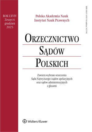 Orzecznictwo Sądów Polskich – e-wydanie – 6/2025