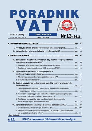 biznesowe, branżowe, gospodarka: Poradnik VAT – e-wydania – 13/2026