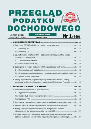 Przegląd Podatku Dochodowego – e-wydania – 1/2026