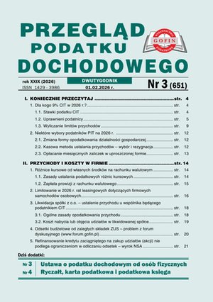 Przegląd Podatku Dochodowego – e-wydania – 3/2026