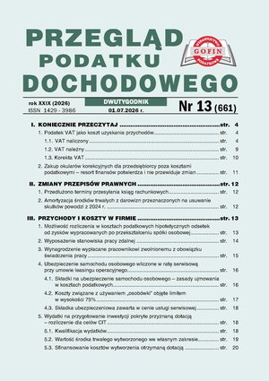 biznesowe, branżowe, gospodarka: Przegląd Podatku Dochodowego – e-wydania – 13/2026